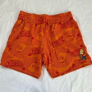 Bart Simpson Men's Spiral Shorts All Syrup Super Squishee Orange Size Large